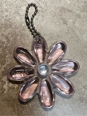 Coach Light Pink Daisy Keychain Card Holder Charm